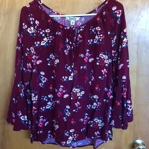 Lovely floral maroon blouse